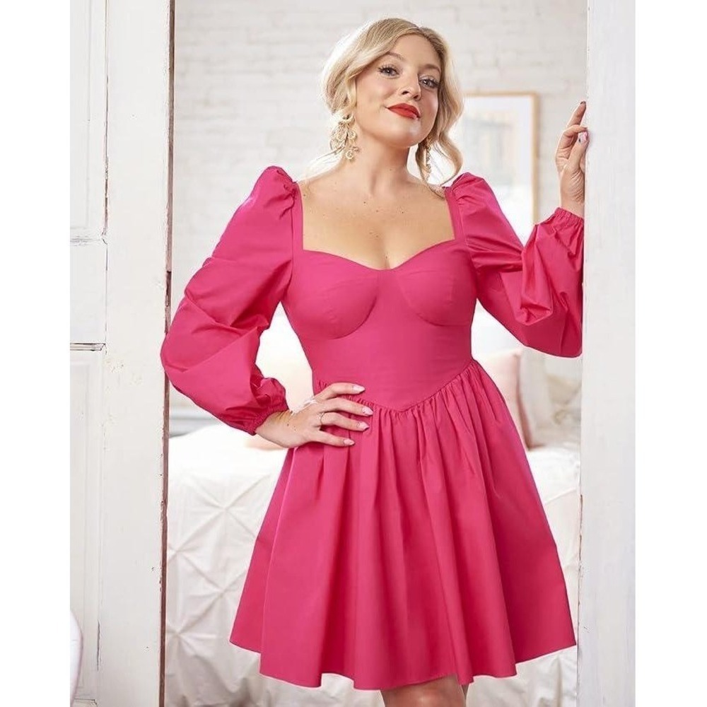 The Drop x Rachmartino Fuchsia Back Bow Mini Dress XL Pink Coquette Babydoll NWT